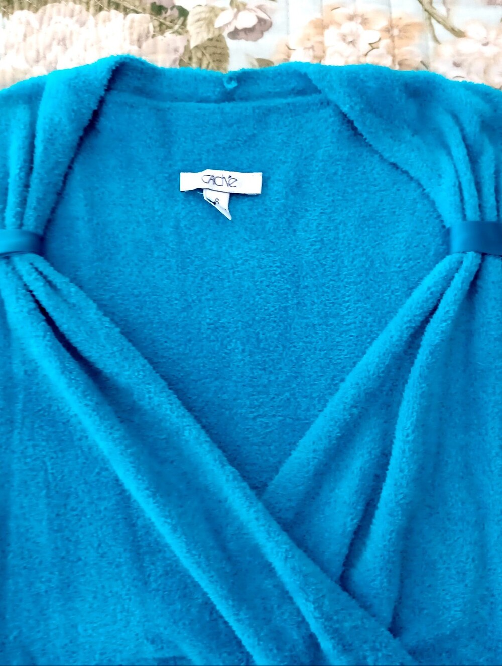 Cache Knit Wrap Sweater, Size S - Picture 4 of 13